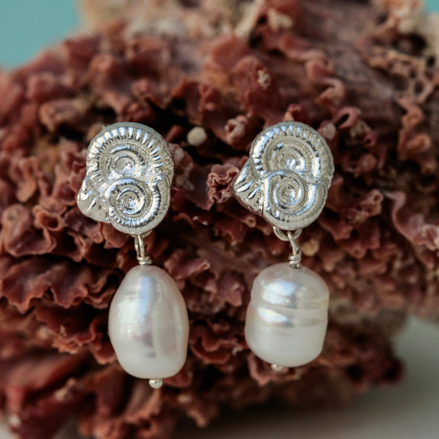 Ammonit Pearl Lovers øreringe