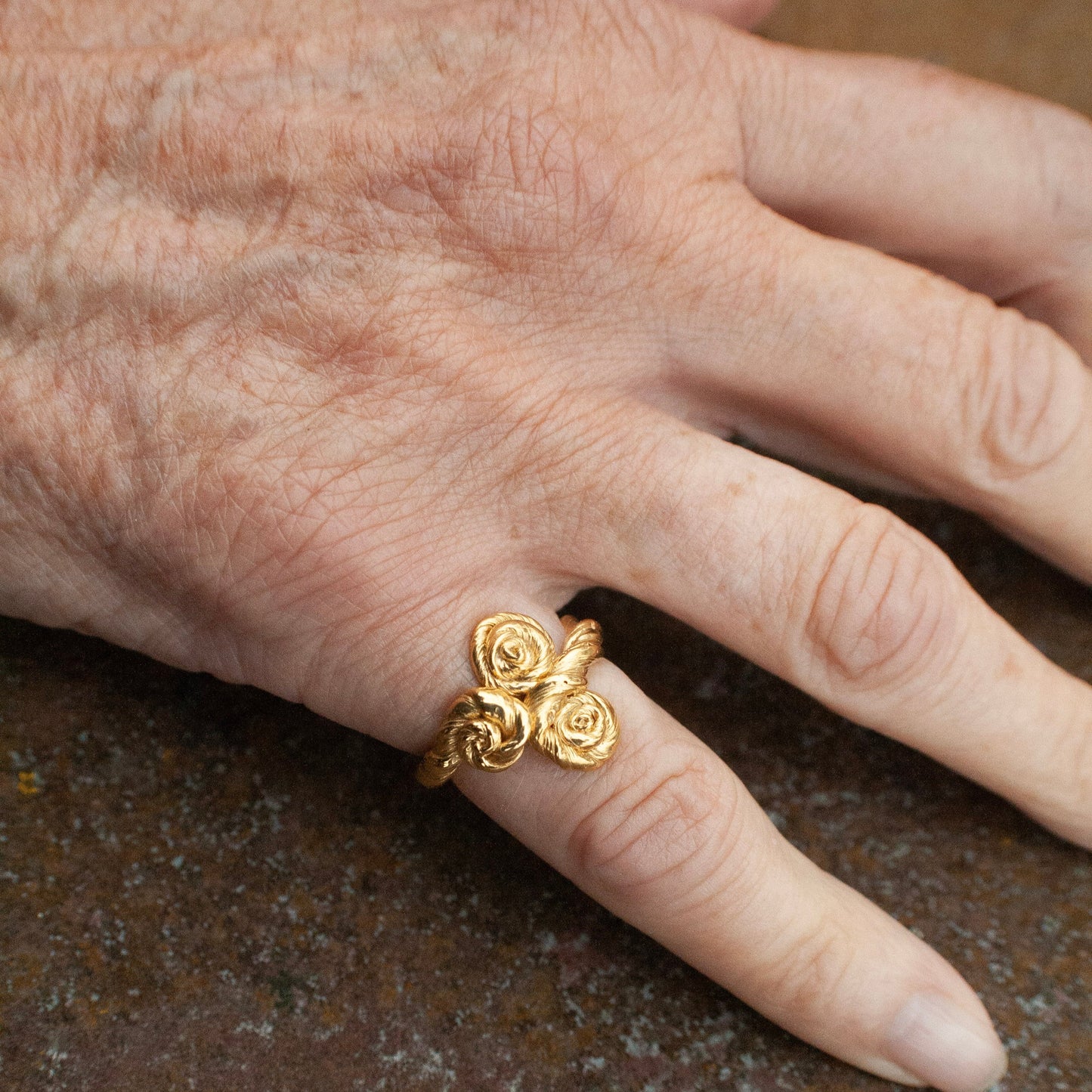Root Three Rose Ring