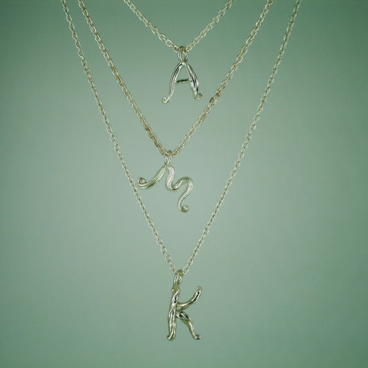 Love Letter - Letter Pendant in Sterling Silver