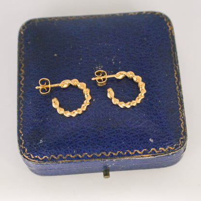 Tiny Twisted Creols - Gold Plated