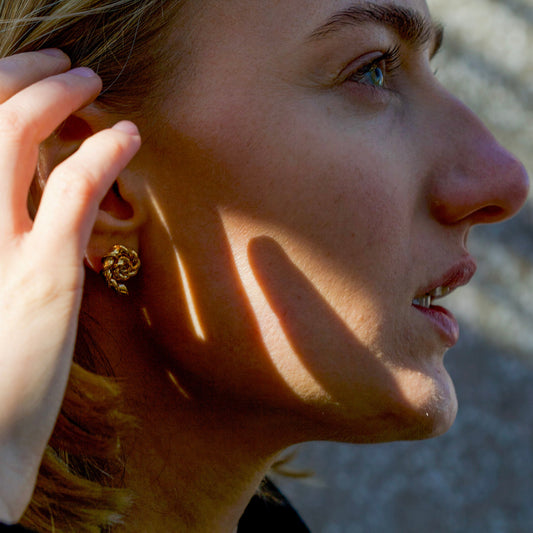 Golden Ammonite single earring (Large)