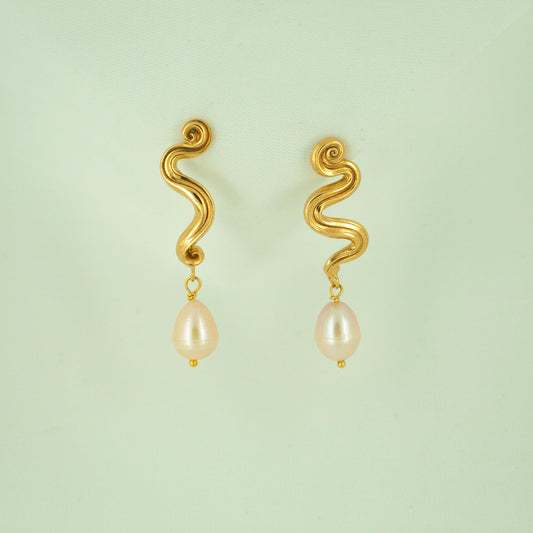 Swirl Pearl Earrings