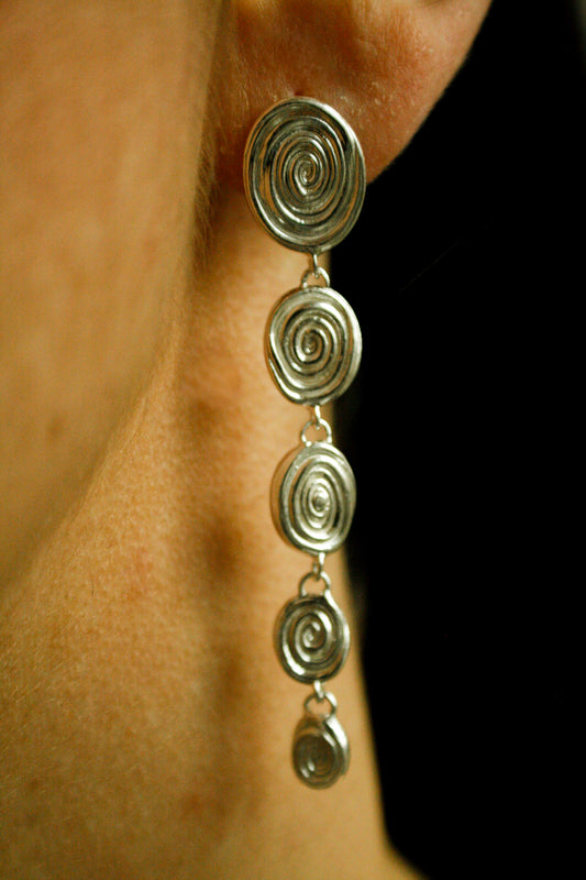 Vertigo Chain Earrings - Sterling Silver